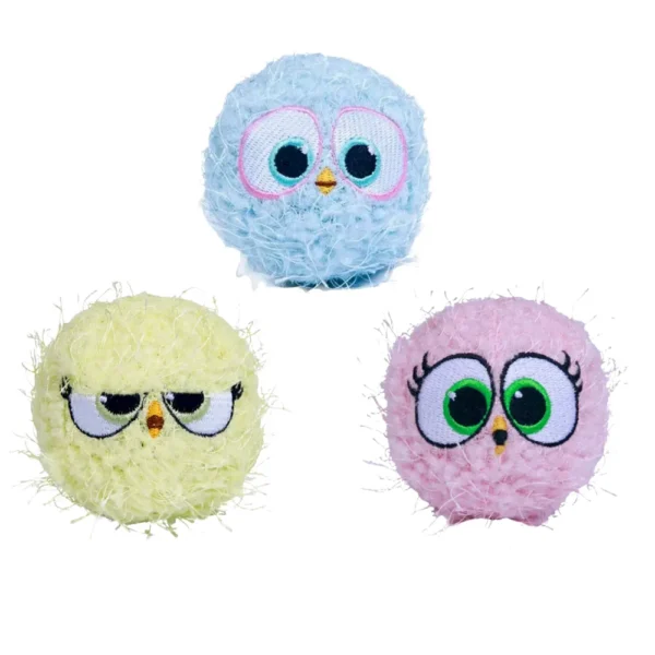 Wholesale Durable Squeaky Plush Dog Balls – Interactive Pet Chew Toys for Small & Medium Dogs (Yellow, Pink, Blue, Assorted 3 Pack)