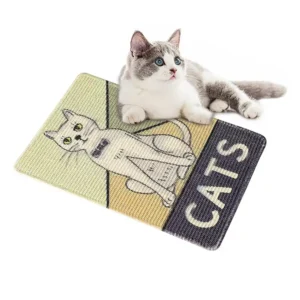 Jute cat scratcher mat Cute Cat design