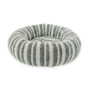 XS Plush Striped Donut Pet Bed – Soft Round Cat & Small Dog Cushion Wholesale