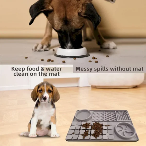 40ec7f8783278d7ab1f3c15f96095019 Non slip slow feeder mat for dogs and cats, promotes dental health and reduces fast eating