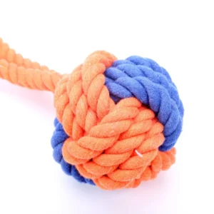 Dog Rope Ball Toy with Handle – Durable Cotton Knot Chew Toy for Dogs, Tug & Fetch Play | Wholesale Pet Supplies