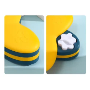 Close-up of the puzzle slots and food compartments on the interactive dog puzzle feeder toy