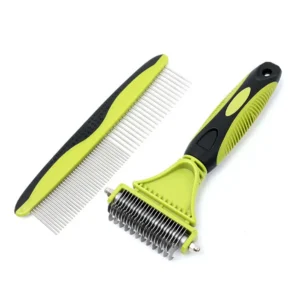 2-in-1 Pet Grooming Comb Set – Dual-Sided Deshedding & Dematting Tools for Dogs and Cats