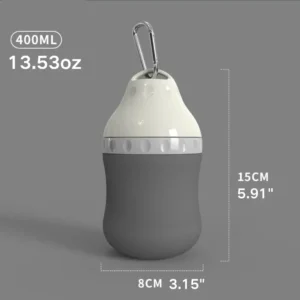 26e104f0eae1eac82075149fb9ef40c3 Grey portable dog water cup for travel