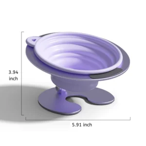 3ad463d70e86fcb736e4cd4081b7e8b3 Purple tilted elevated silicone dog bowl with aluminium alloy stand