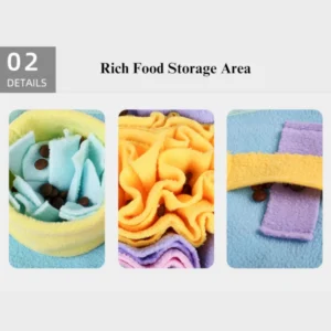 Soft fleece texture and layered design of jellyfish snuffle mat for dogs