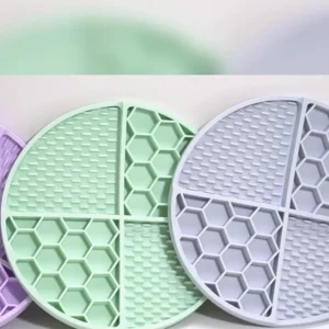 Non-slip base silicone pet licking plate for grooming and feeding
