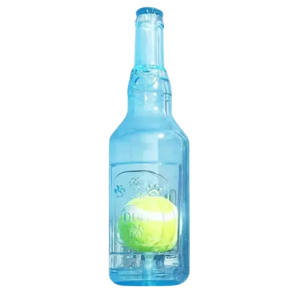 Interactive Squeaky Bottle Dog Toy with Floating Rubber Ball – Durable Teething and Chew Toy for Pets (Wholesale)