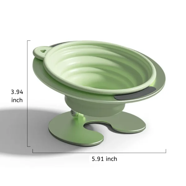 7a251f23f18bbd9e962018d05b0f8a76 Green tilted elevated silicone dog bowl with aluminium alloy stand