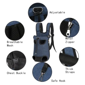 Demonstration of secure zip and drawstring design for pet safety