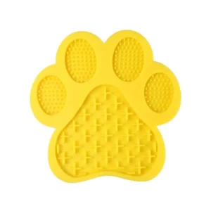 a162e95c0f815ac05fcc99c1f82bf9ee Six color options of silicone lick mat – Yellow, Green, Light Blue, Dark Blue, Grey, Red – displayed for retail selection
