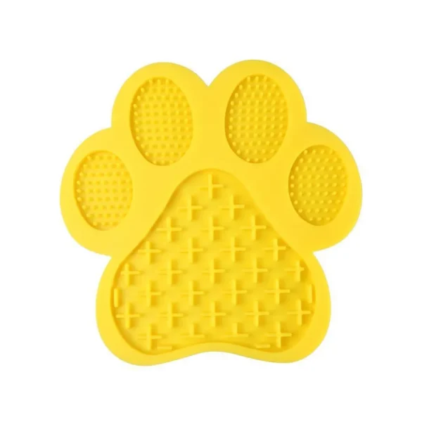 a162e95c0f815ac05fcc99c1f82bf9ee Six color options of silicone lick mat – Yellow, Green, Light Blue, Dark Blue, Grey, Red – displayed for retail selection