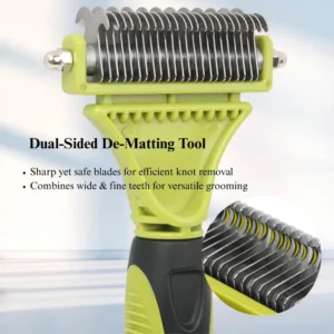ce593689177db318d80de6e78f6b709c Demonstration of dematting and detangling action on pet fur.