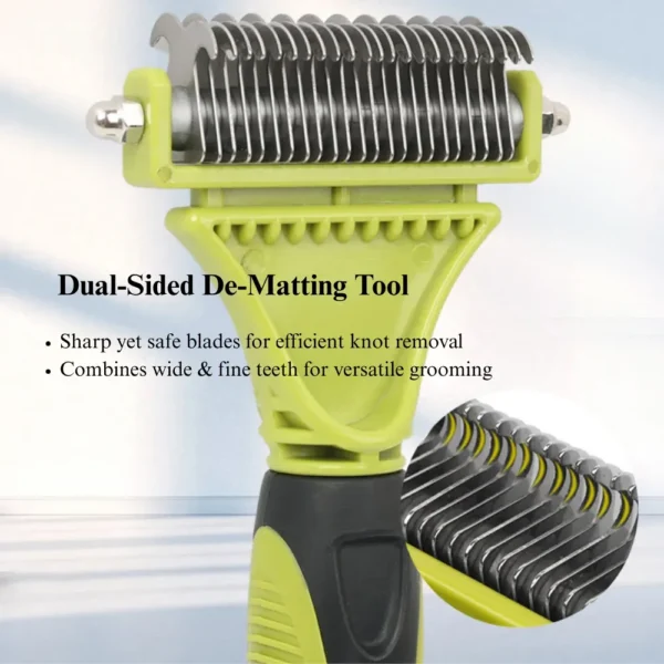 ce593689177db318d80de6e78f6b709c Demonstration of dematting and detangling action on pet fur.