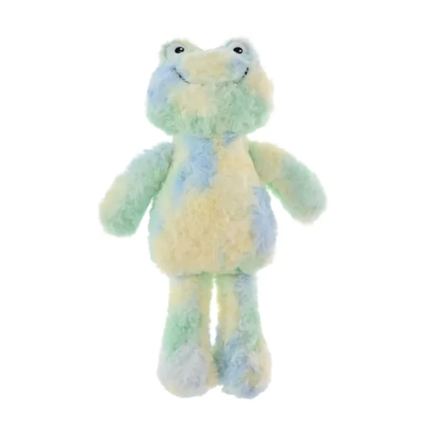 Colorful frog plush dog toy with squeaker for wholesale pet stores