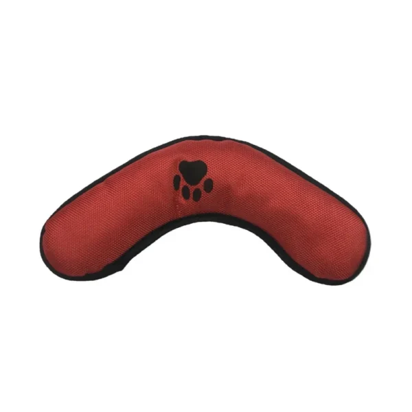 10004 Product specification chart for 4 assorted dog training toys: Bone, Triangle, U-shaped, V-shaped