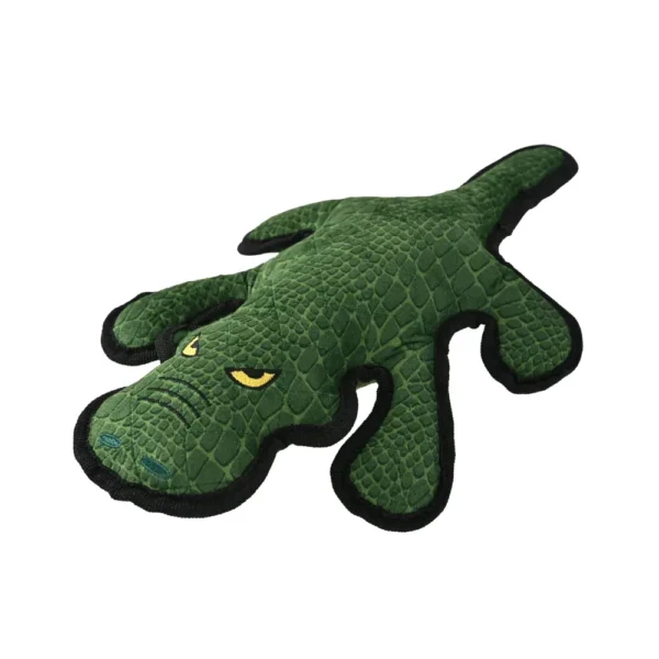 Durable squeaky crocodile dog chew toy – green plush animal shape pet toy wholesale by JustForPetStore
