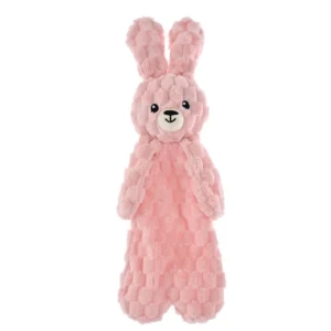 Plush Easter Bunny Dog Toy with Squeaker – Soft Flat Body Chew Toy for Puppies & Small to Medium Dogs