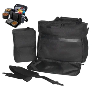 Wholesale Pet Travel Bag Organizer with Food Containers – Portable Dog & Cat Feeding Storage for Outdoor Trips, Groomers & Pet Stores
