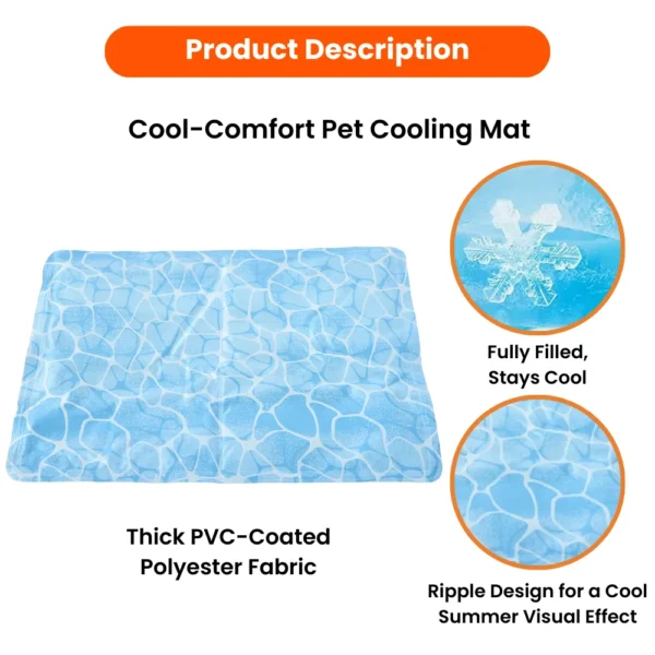10003 Close-up of PVC-coated polyester surface and water-wave texture on justforpetstore.com cooling mat