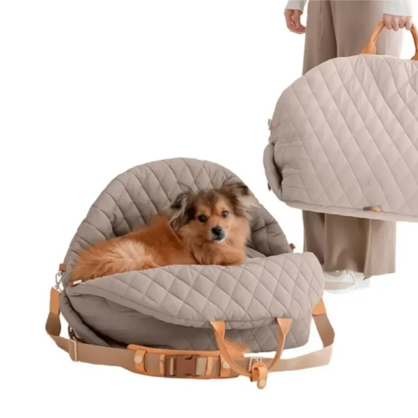 10002 grey soft sided pet carrier bag car seat booster
