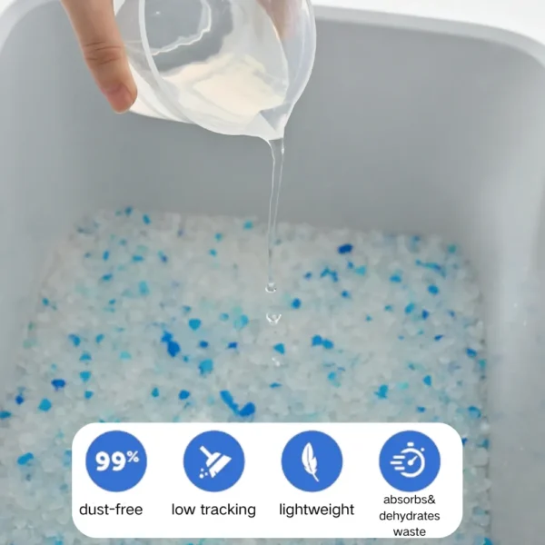 10003 High absorption crystal cat litter locking in moisture and controlling odors effectively