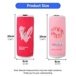 Can-shaped plush pet toy size reference for dogs and cats
