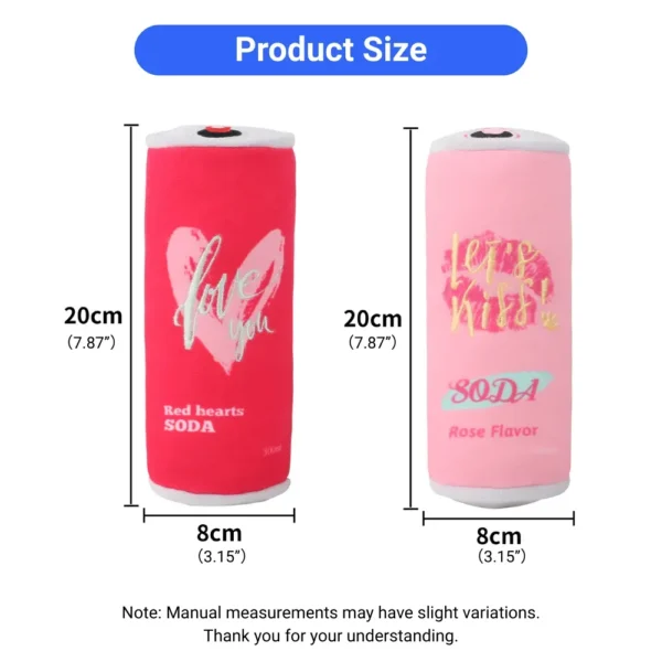 10004 Can-shaped plush pet toy size reference for dogs and cats