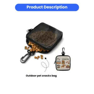 Dog trainer using portable pet treat bag during outdoor training