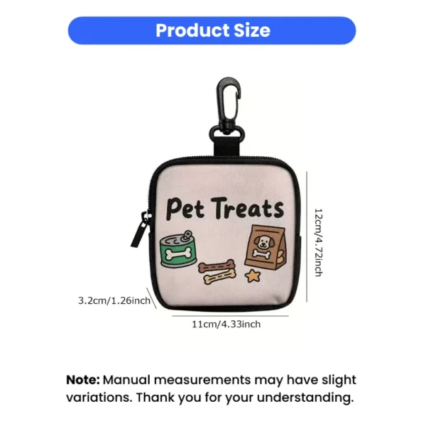 10007 Compact size measurement of portable pet treat pouch