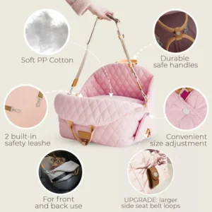 10009 Quilted soft padding detail of 3-in-1 pet carrier bag