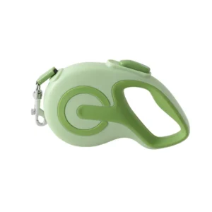 10010 green retractable dog leash with one-touch lock