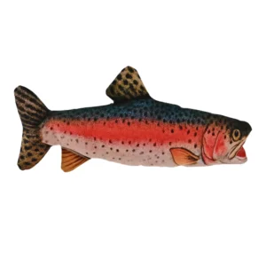 Realistic Rainbow Trout Plush Dog Toy with Squeaker – Durable Interactive Dog Toy for Small & Medium Dogs (Wholesale)