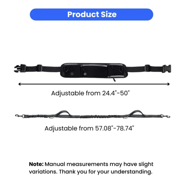 10010 adjustable waist belt dog leash size guide and leash length measurement