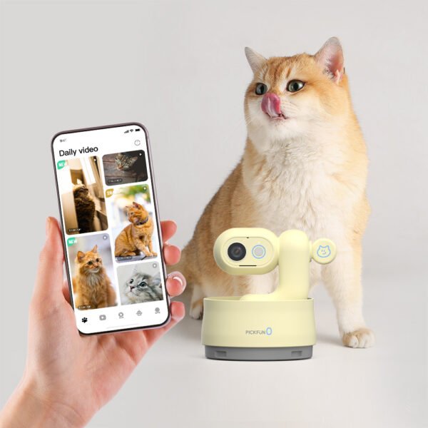 PickFun AI pet camera daily video app PickFun AI pet camera app showing the automatic daily pet video report