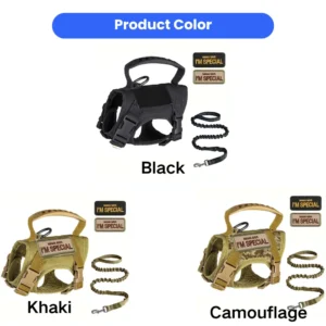 Tactical Cat and Small Dog Harness Leash Set with Handle and Patches – product view 2