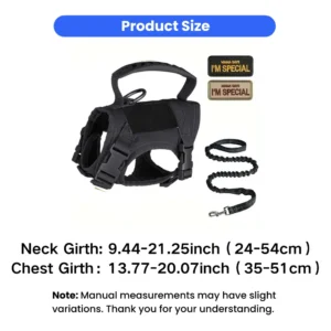 Tactical Cat and Small Dog Harness Leash Set with Handle and Patches – product view 3