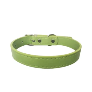 Multi Size Solid Colour Classic Design Adjustable Metal Buckle PU Leather Dog Collar