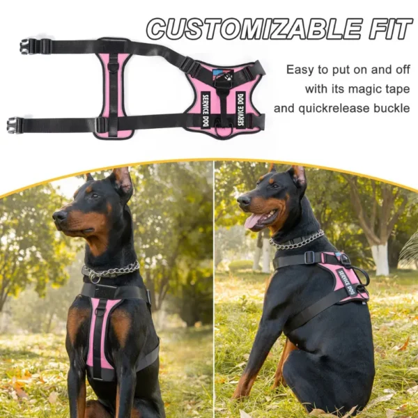 dchwm0027272-05.webp Reflective Solid Color Tactical Dog Vest Harness with Handle – product view 5