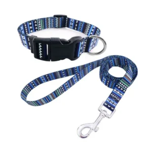 Outdoor Travel Fashion Printed Dog Leash Collar Set