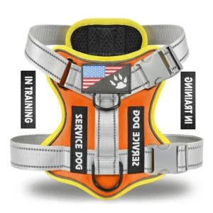 Orange Reflective Handle Dog Vest Harness
