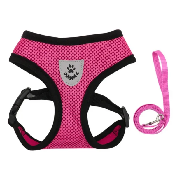 dchwm0034263-01.webp Reflective Breathable Mesh Pet Harness and Leash Set with Adjustable Buckles