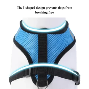 dchwm0034263-06.webp Reflective Breathable Mesh Pet Harness and Leash Set with Adjustable Buckles – product view 6