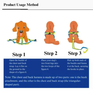 Sporty Reflective Braided Dog Leash with Harness – product view 2