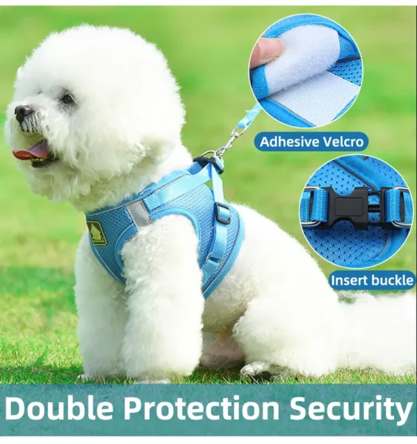 dchwm0034674-03.webp Reflective Breathable Pet Harness Leash Set with Adjustable Chest Strap – product view 3