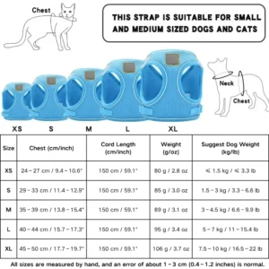 dchwm0034674-07.webp Reflective Breathable Pet Harness Leash Set with Adjustable Chest Strap – product view 7
