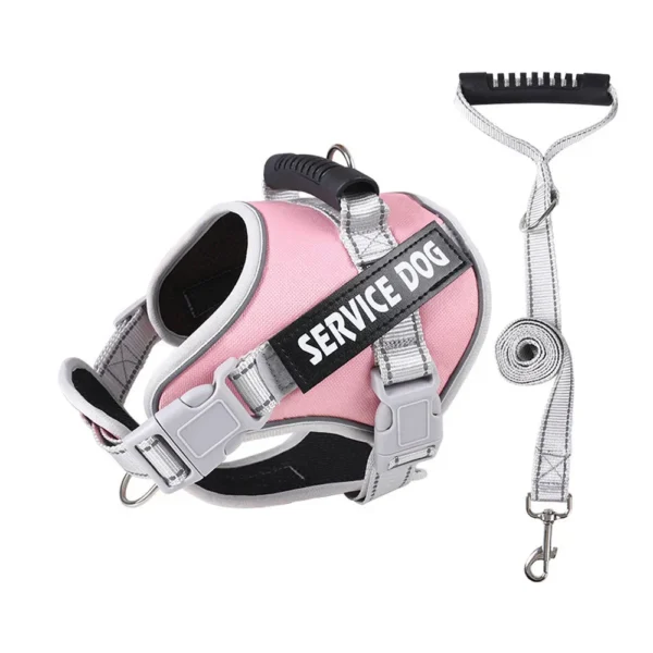 dchwm0036483-01.webp Adjustable Reflective Pet Harness and Leash Set with Alloy D-Ring