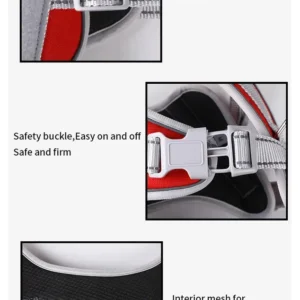 dchwm0036483-03.webp Adjustable Reflective Pet Harness and Leash Set with Alloy D-Ring – product view 3