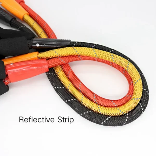 dchwm0039991-02.webp Padded Handle Strong Nylon Dog Leash with Anti-Chewing Chain – product view 2