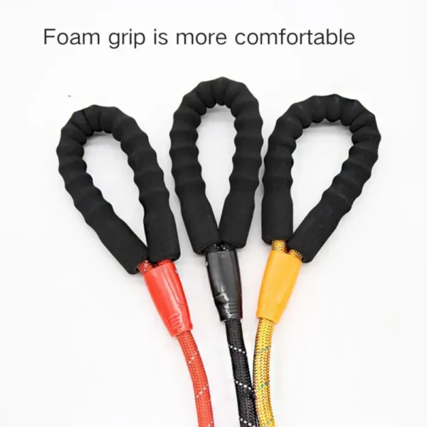 dchwm0039991-03.webp Padded Handle Strong Nylon Dog Leash with Anti-Chewing Chain – product view 3